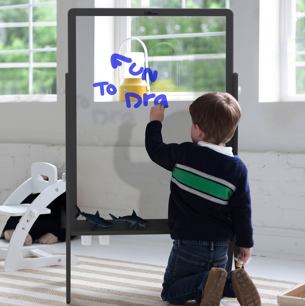 Little Partners Gray Peek-A-Boo Art Easel - Thumbnail - Image 2