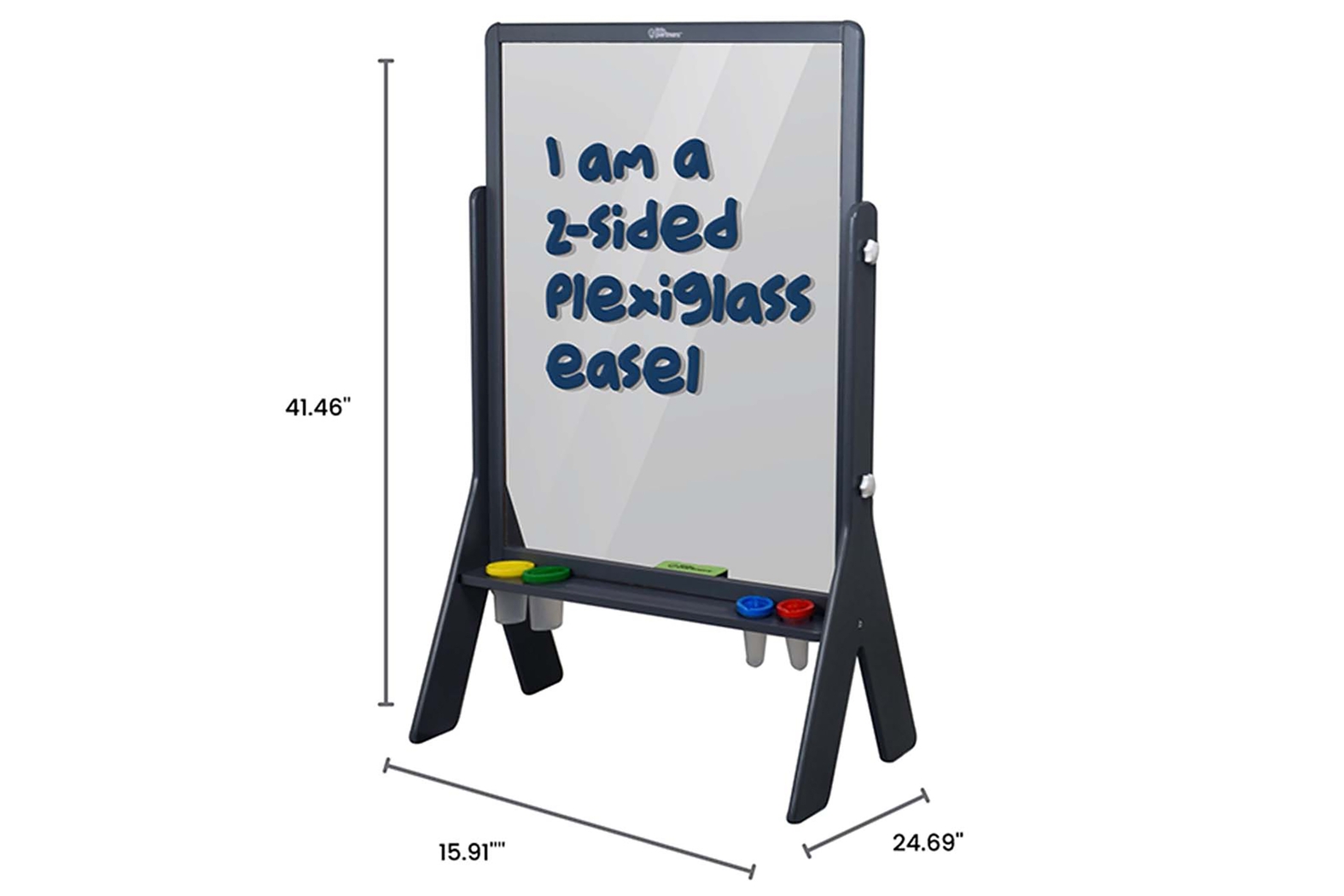 Little Partners Gray Peek-A-Boo Art Easel - Thumbnail - Image 3