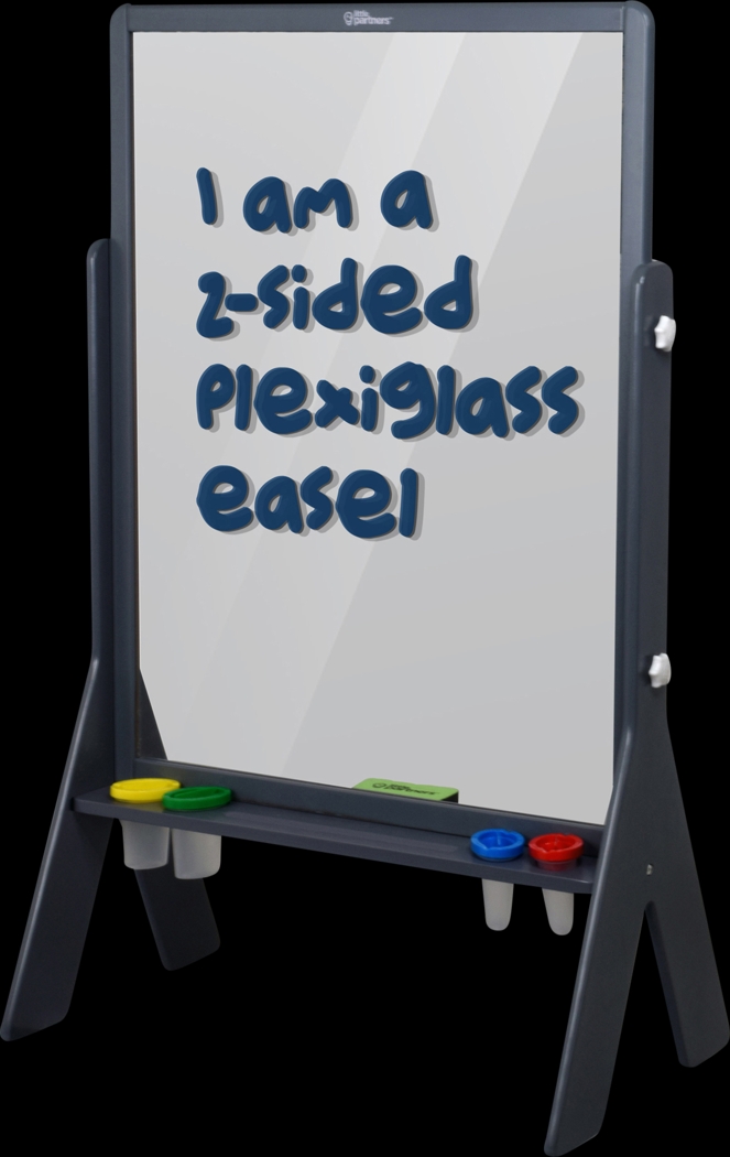 Little Partners Gray Peek-A-Boo Art Easel - Thumbnail - Image 1