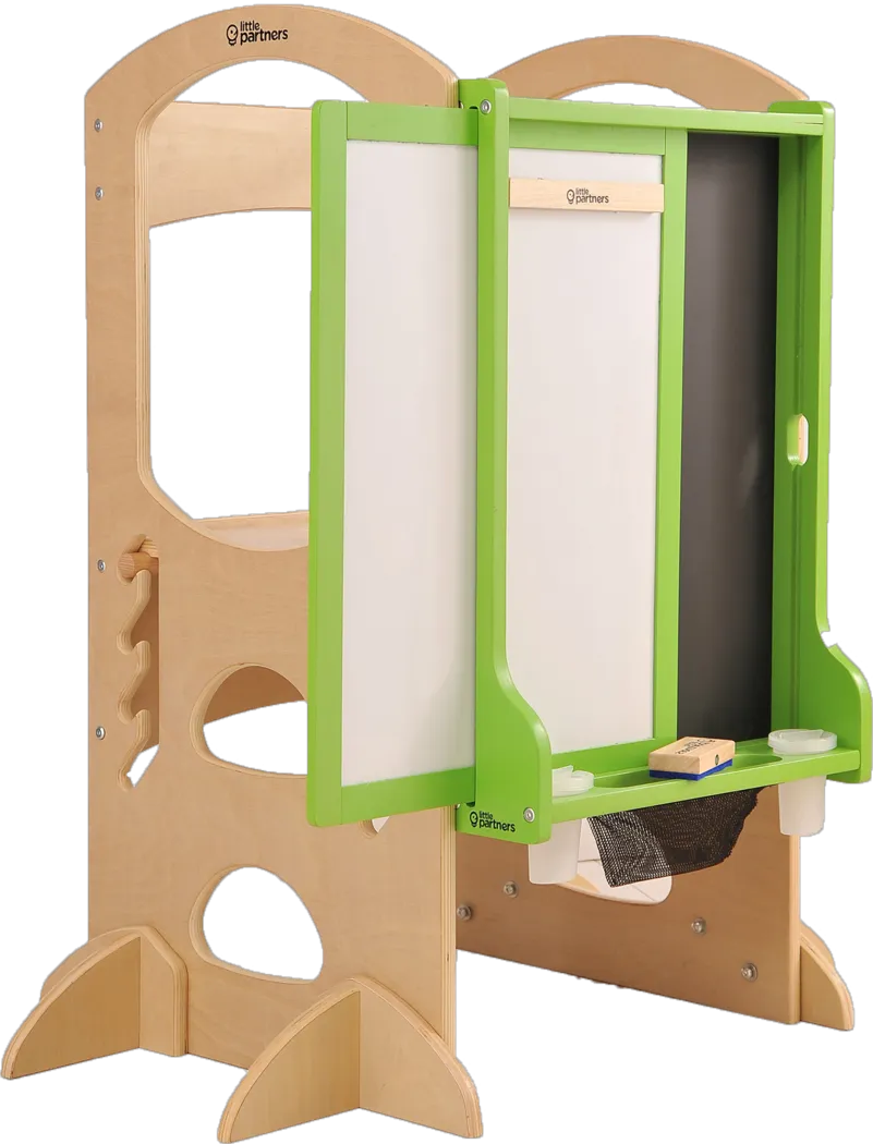 Little Partners Green Learning Tower with Learn and Share Easel - Thumbnail - Image 1