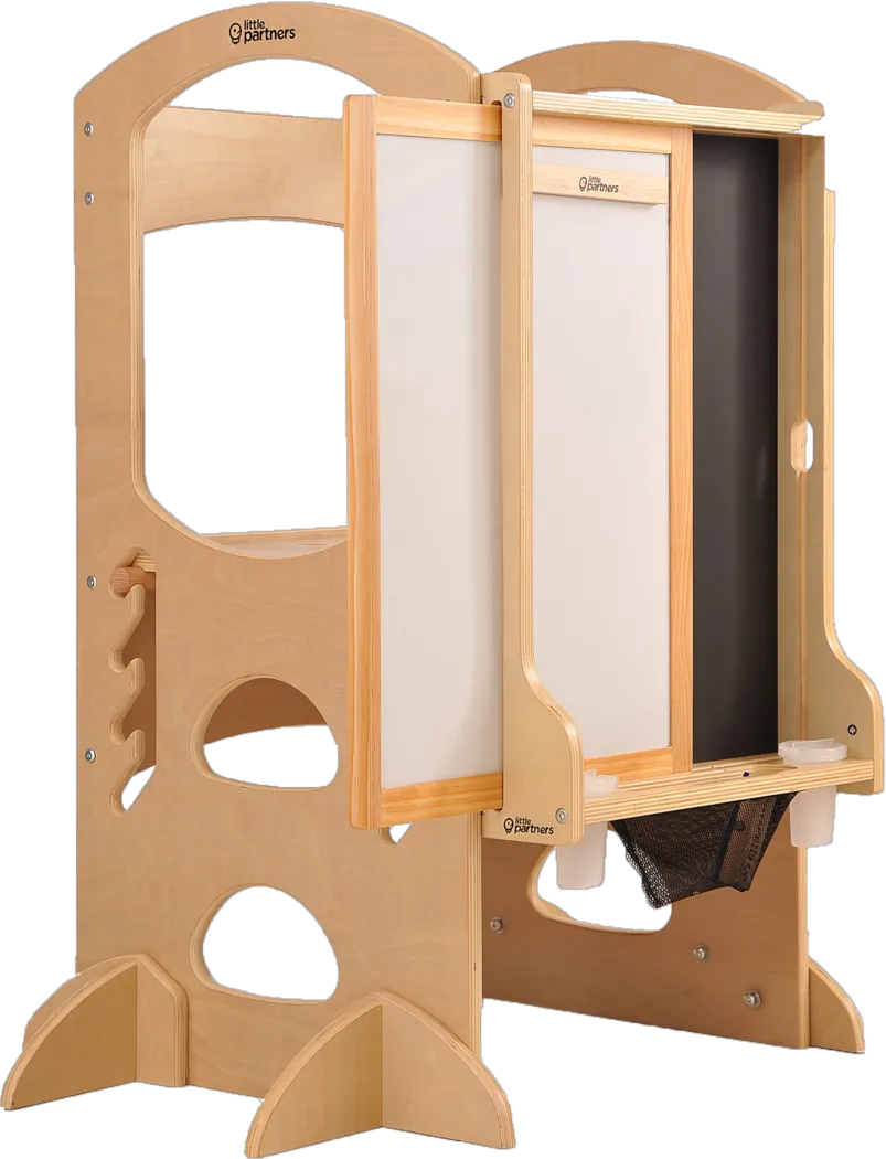 Little Partners Natural Learning Tower with Learn and Share Easel - Thumbnail - Image 1