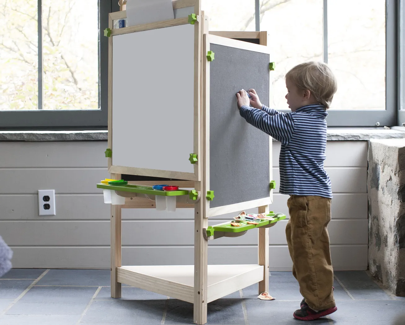 Little Partners Natural Tri Side Learn and Play Art Center - Thumbnail - Image 2