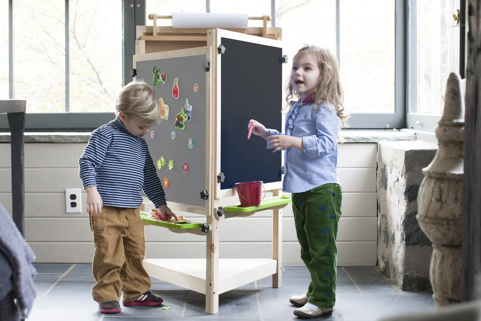 Little Partners Natural Tri Side Learn and Play Art Center - Thumbnail - Image 3