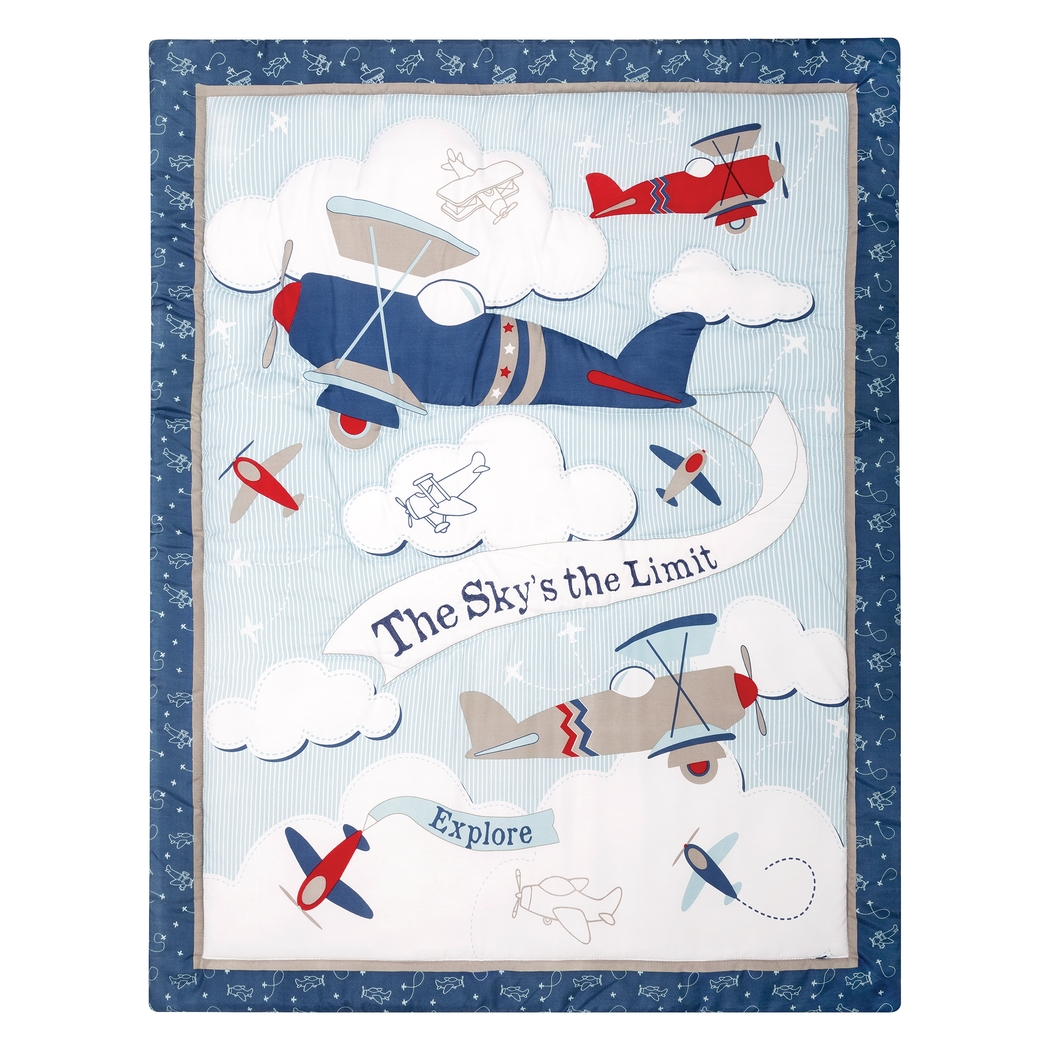 Little Pilot Blue 4 Pc Baby Bedding Set - Thumbnail - Image 5