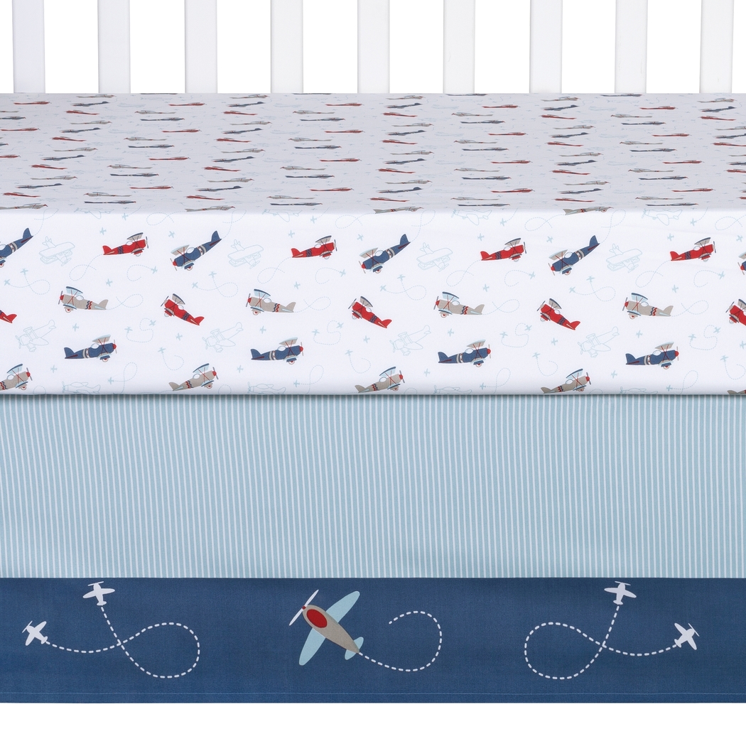 Little Pilot Blue 4 Pc Baby Bedding Set - Thumbnail - Image 9