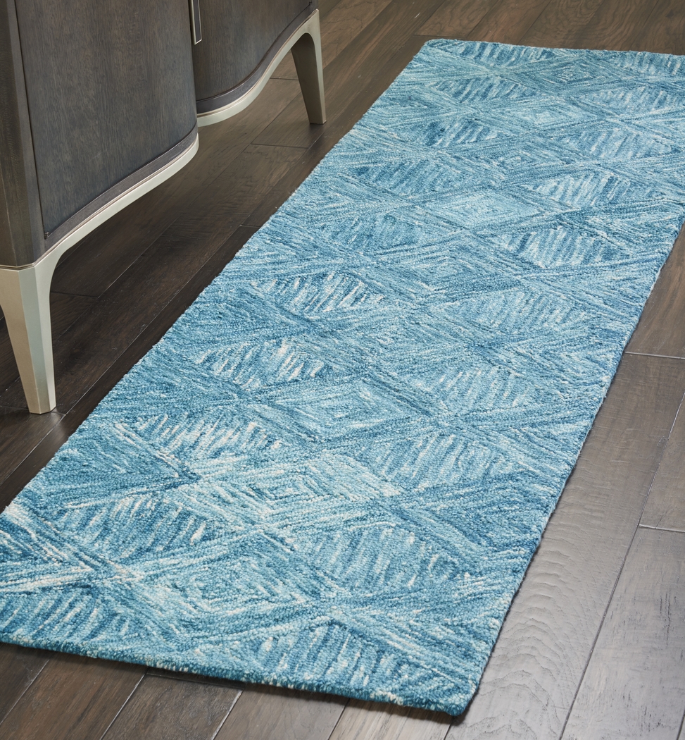 Litzendorf Teal 2'3 x 7'6 Rug - Thumbnail - Image 2