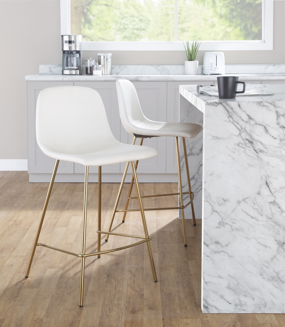 Livania I White Counter Height Stool, Set of 2 - Thumbnail - Image 3