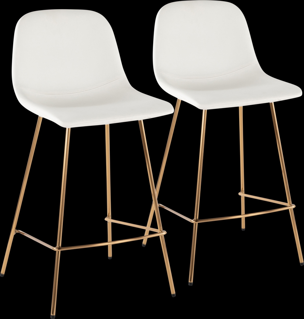 Livania I White Counter Height Stool, Set of 2 - Thumbnail - Image 1