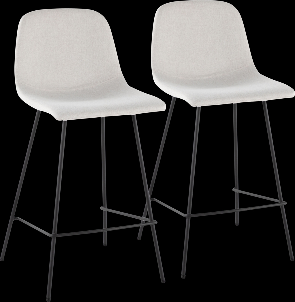 Livania II Beige Counter Height Stool, Set of 2 - Thumbnail - Image 1