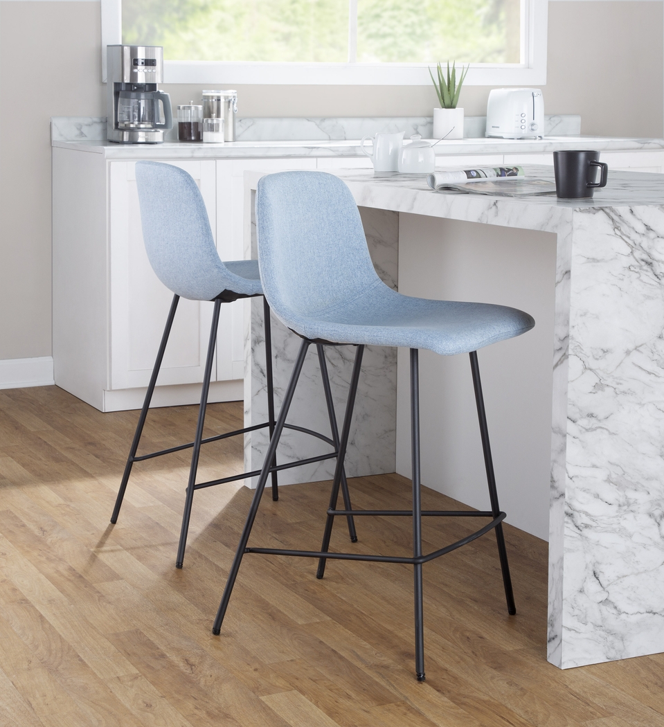 Livania II Blue Counter Height Stool, Set of 2 - Thumbnail - Image 3