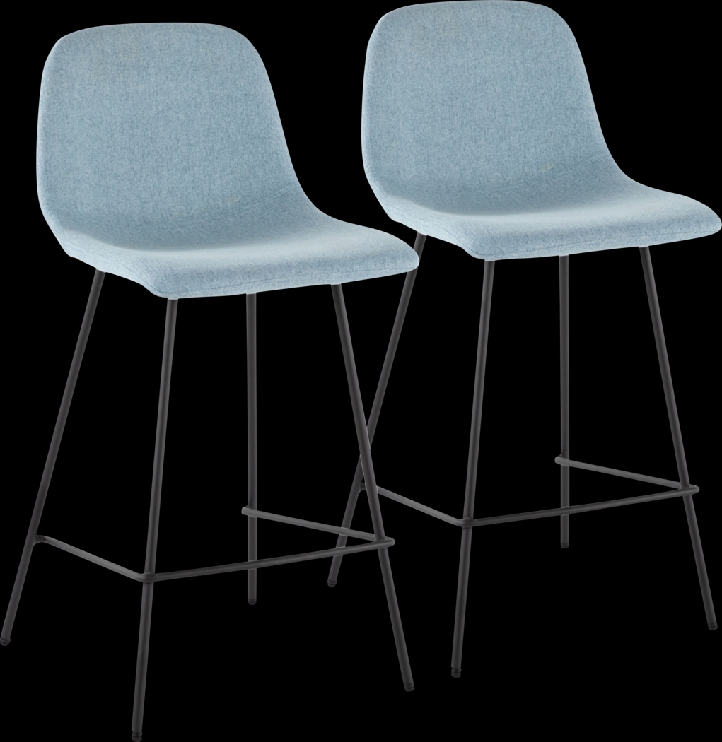 Livania II Blue Counter Height Stool, Set of 2 - Thumbnail - Image 1