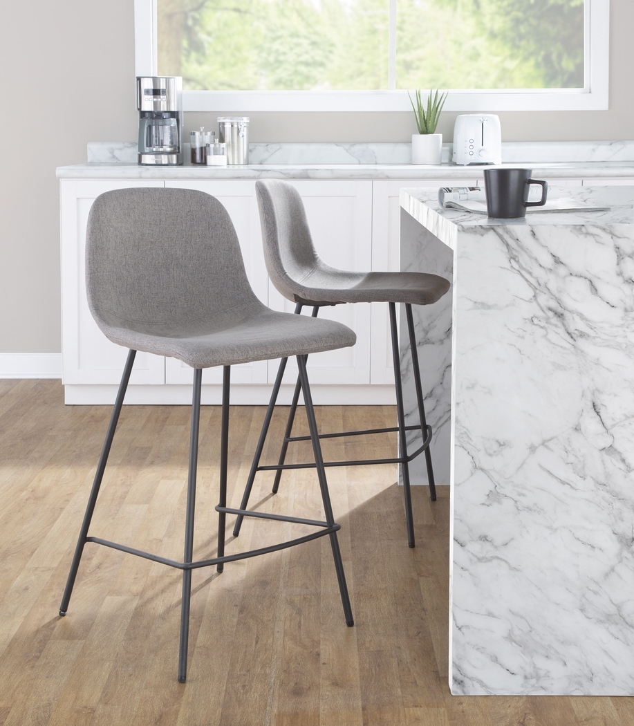 Livania II Gray Counter Height Stool, Set of 2 - Thumbnail - Image 3