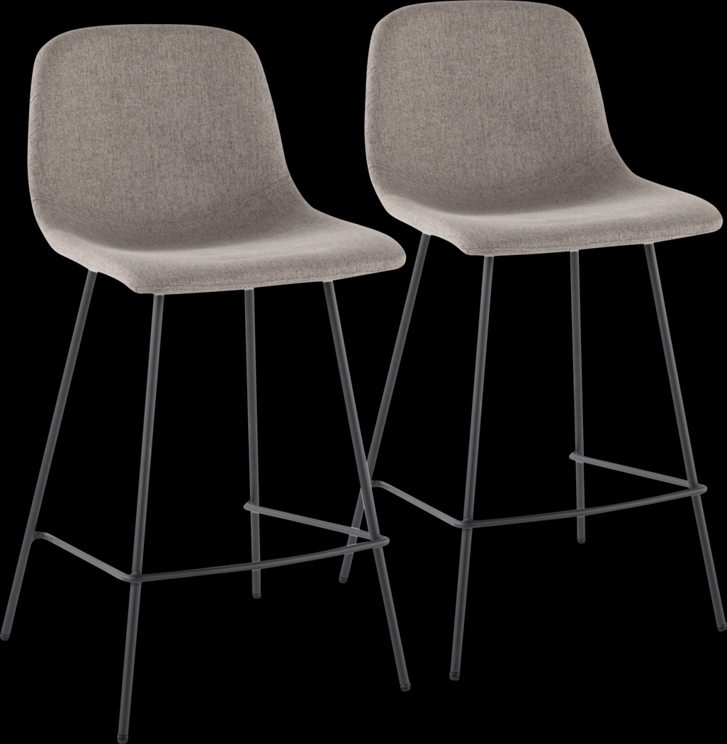 Livania II Gray Counter Height Stool, Set of 2 - Thumbnail - Image 1