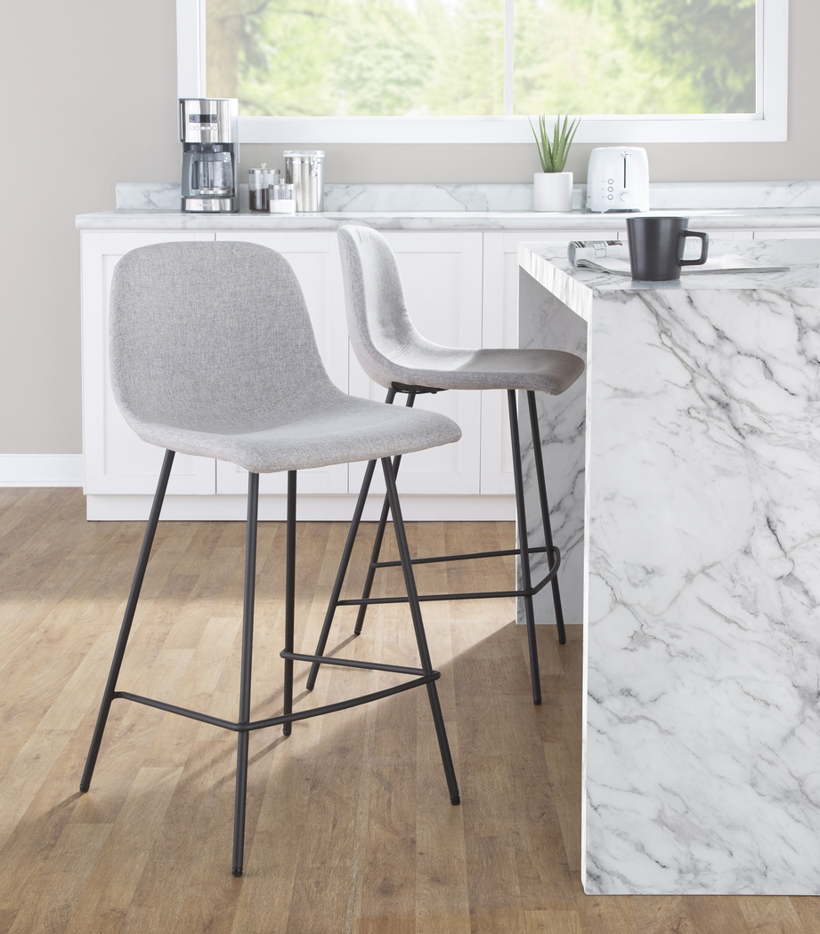 Livania II Light Gray Counter Height Stool, Set of 2 - Thumbnail - Image 3