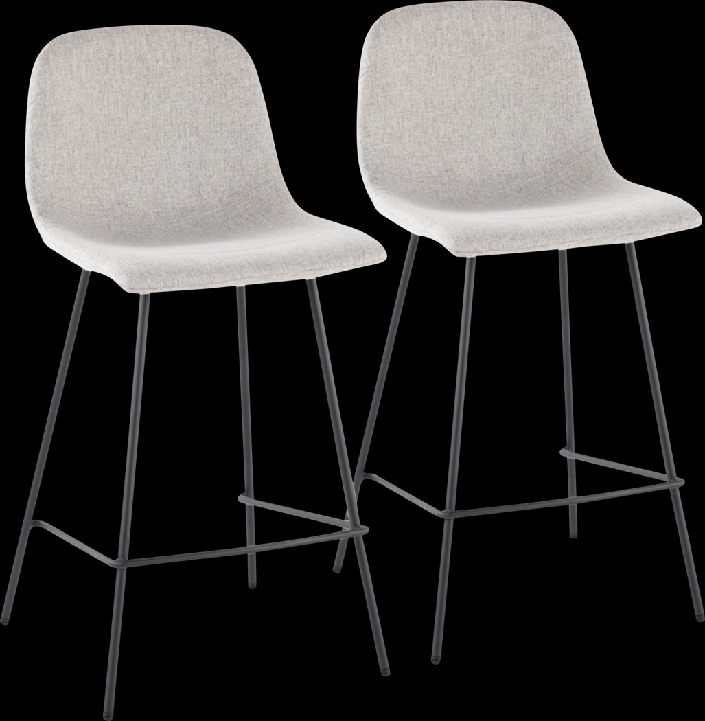 Livania II Light Gray Counter Height Stool, Set of 2 - Thumbnail - Image 1