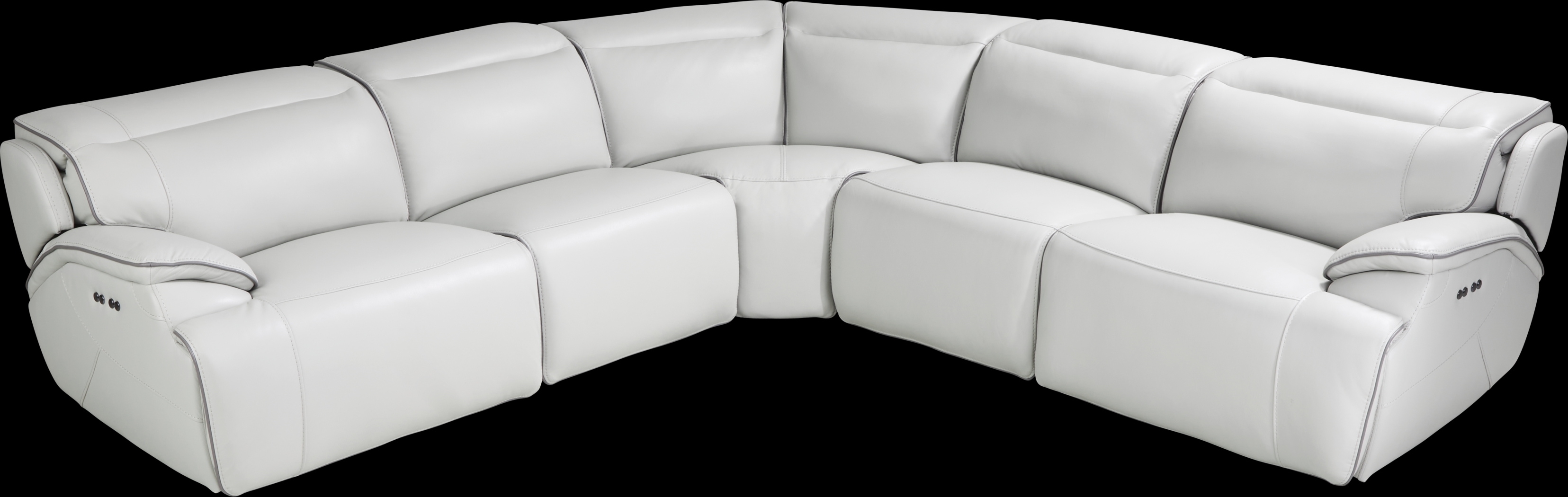 Livata Gray Leather 8 Pc Dual Power Reclining Sectional Living Room - Thumbnail - Image 4