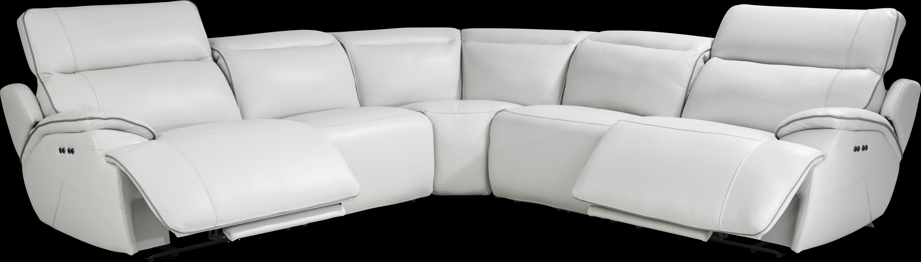 Livata Gray Leather 8 Pc Dual Power Reclining Sectional Living Room - Thumbnail - Image 5