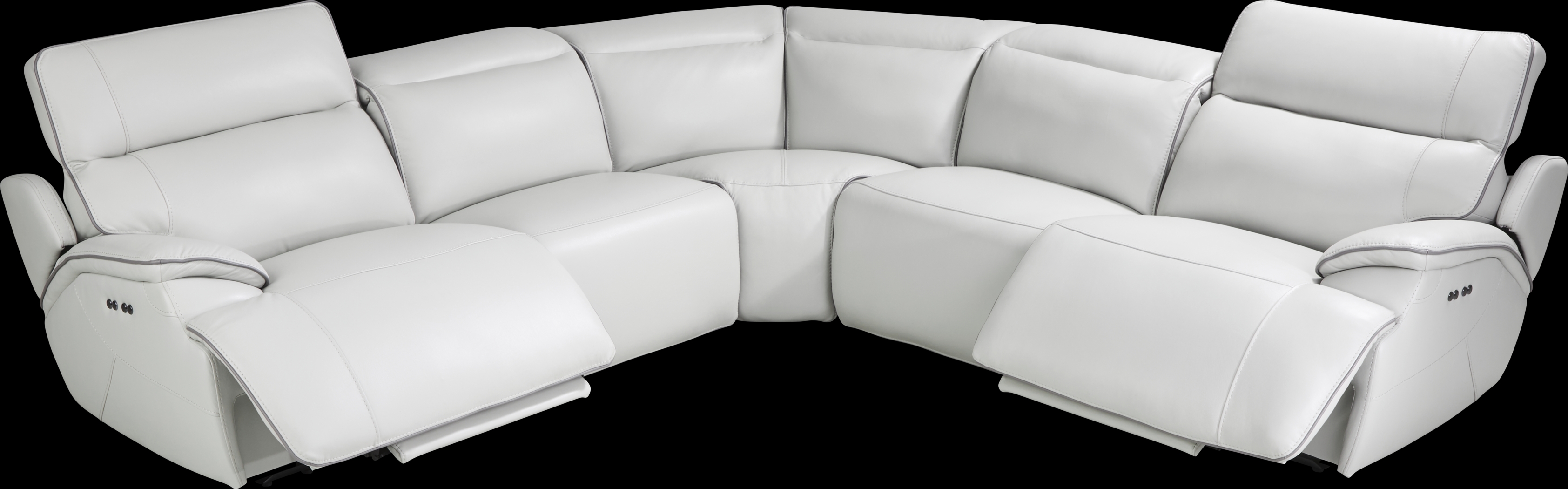 Livata Gray Leather 8 Pc Dual Power Reclining Sectional Living Room - Thumbnail - Image 6