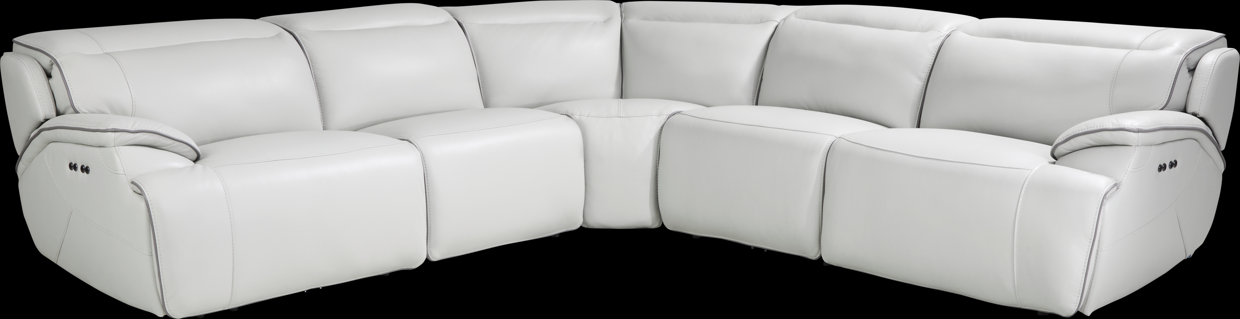 Livata Gray Leather 8 Pc Dual Power Reclining Sectional Living Room - Thumbnail - Image 3