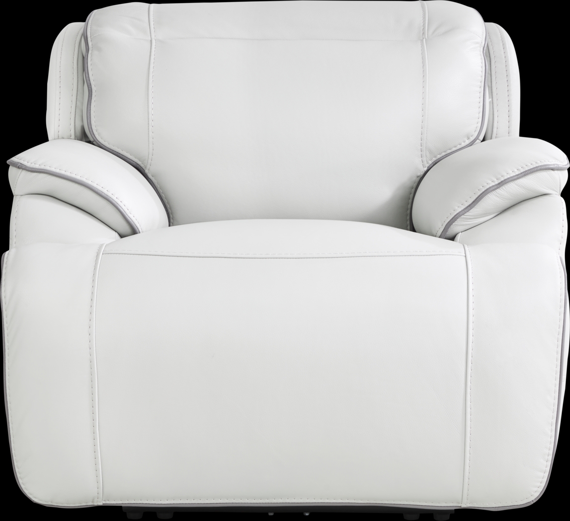 Livata Gray Leather Dual Power Recliner - Thumbnail - Image 3