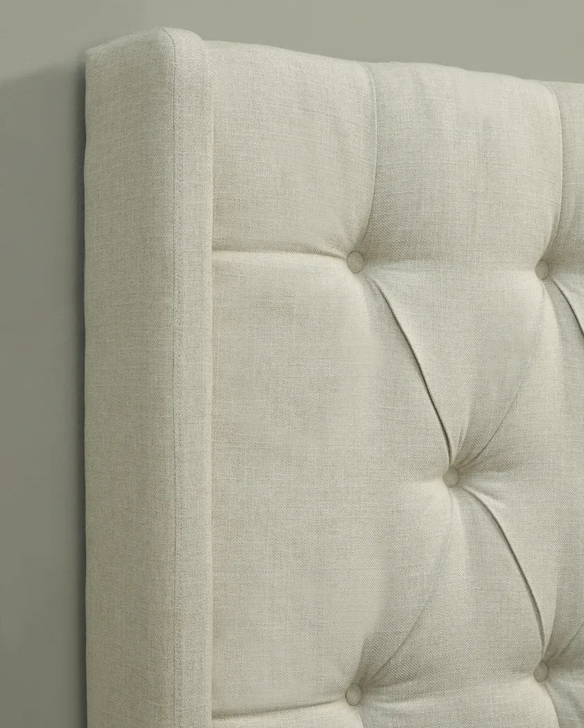 Livia Beige King Upholstered Headboard - Thumbnail - Image 4