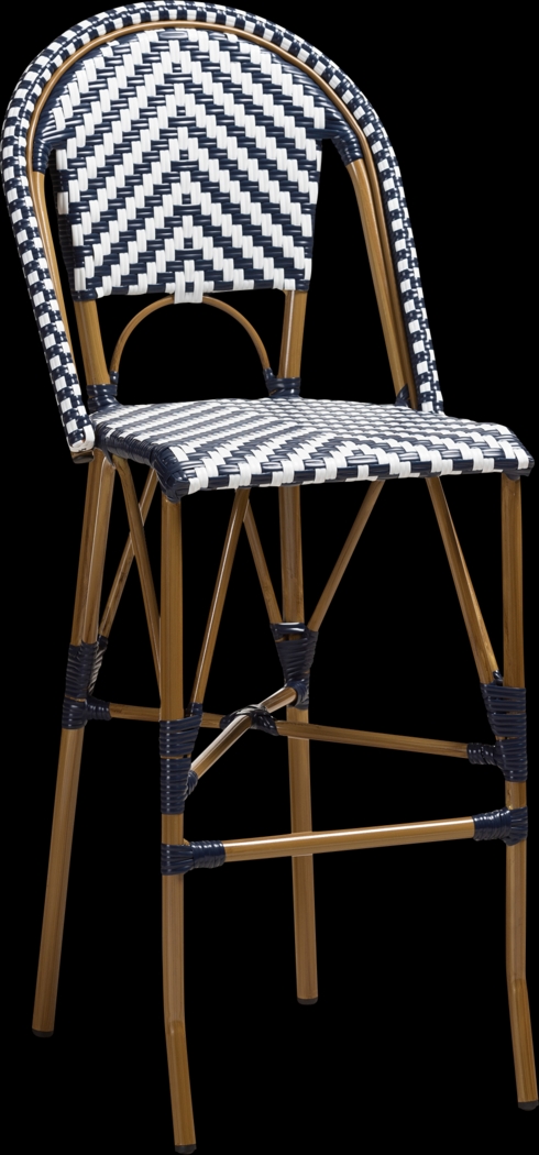 Livini Blue Bar Height Stool - Thumbnail - Image 1