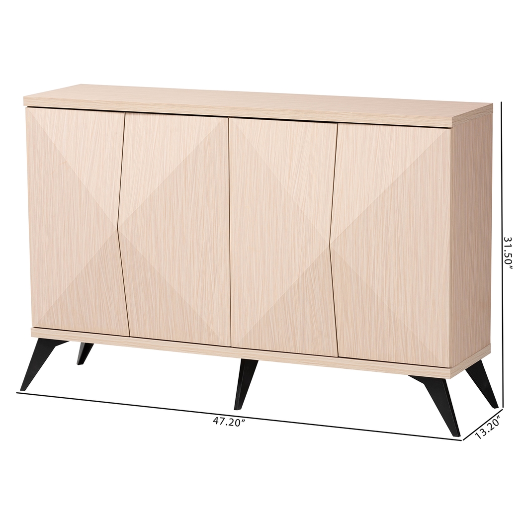 Livius Light Brown 4-Door Sideboard - Thumbnail - Image 9