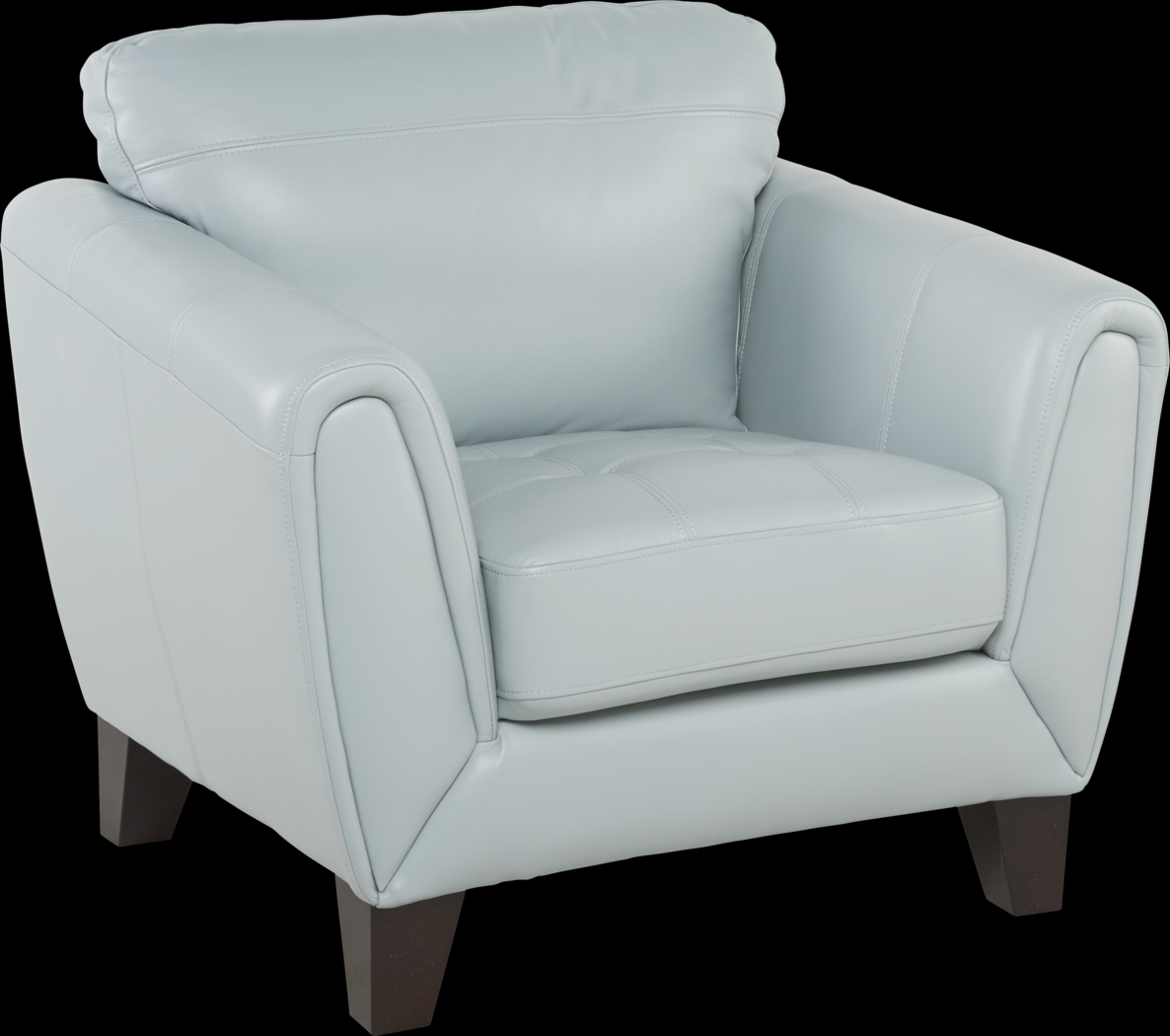 Livorno Aqua Leather 3 Pc Living Room - Thumbnail - Image 4