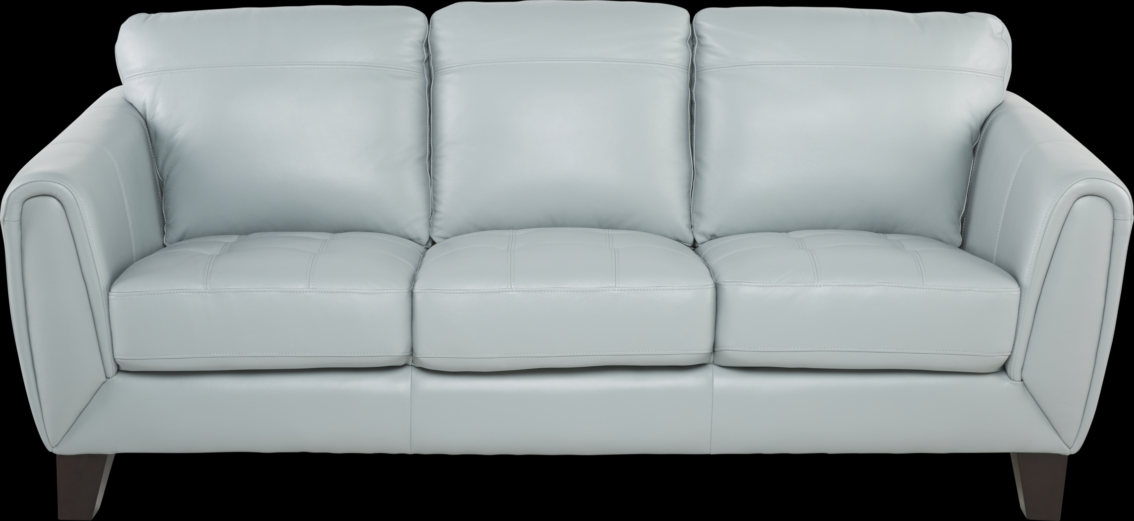 Livorno Aqua Leather Sofa - Thumbnail - Image 1