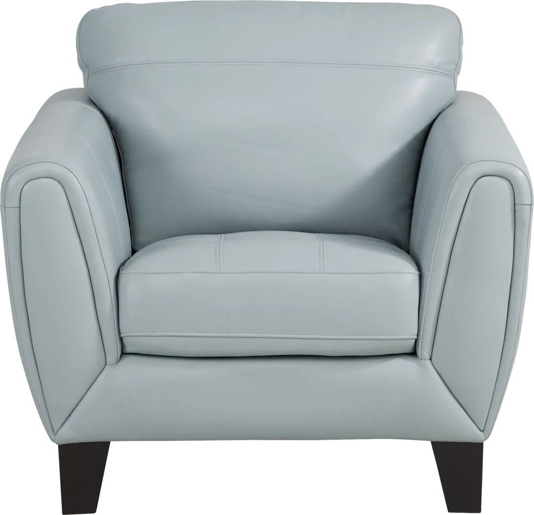 Livorno Lane Aqua Leather Chair - Thumbnail - Image 2