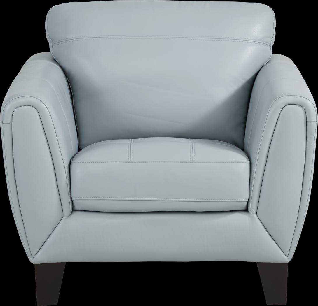 Livorno Lane Aqua Leather 6 Pc Living Room - Thumbnail - Image 5