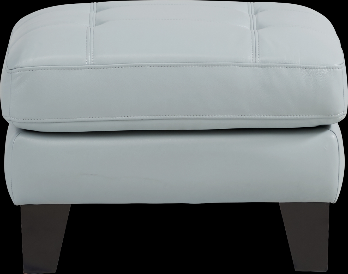 Livorno Lane Aqua Leather Ottoman - Thumbnail - Image 2