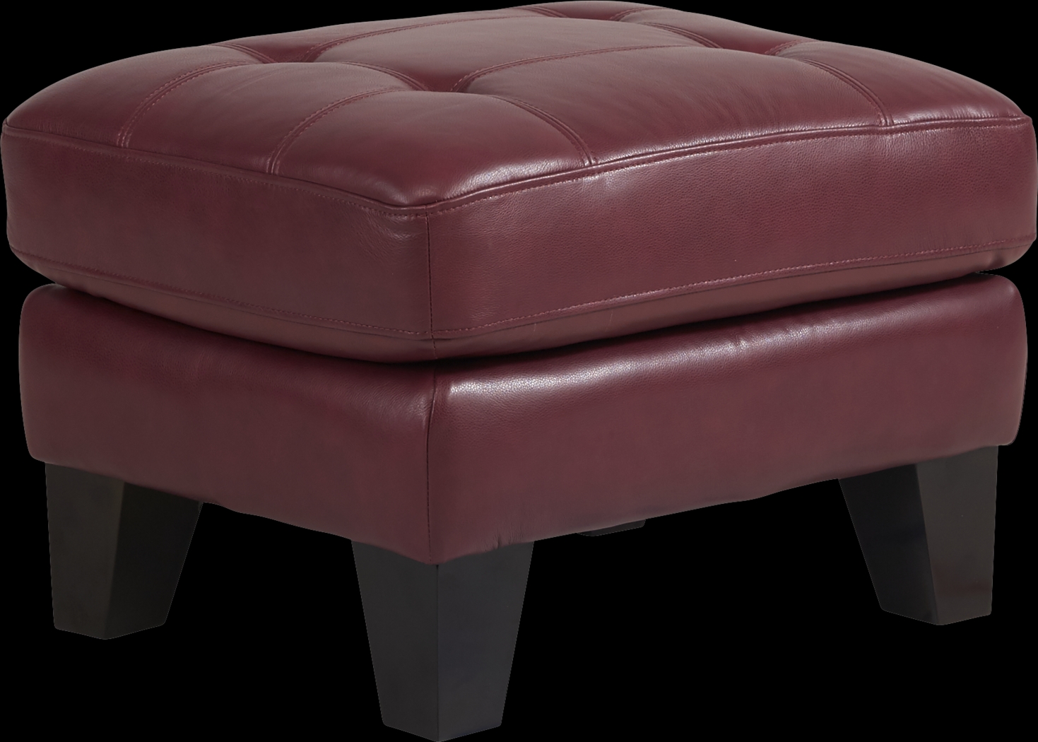 Livorno Lane Red Leather Ottoman - Thumbnail - Image 1