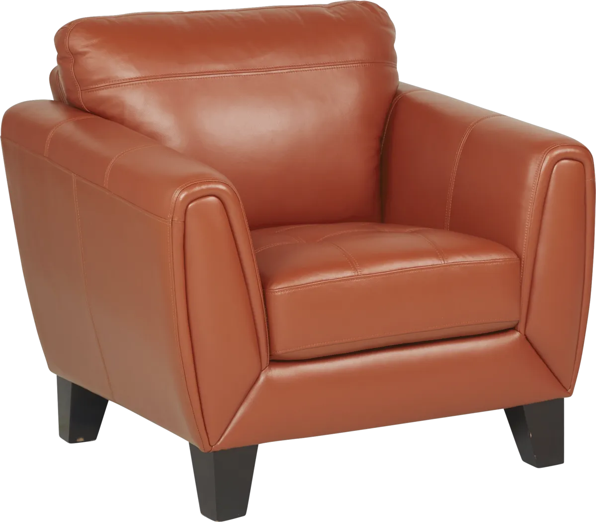 Livorno Papaya Leather Chair - Thumbnail - Image 1