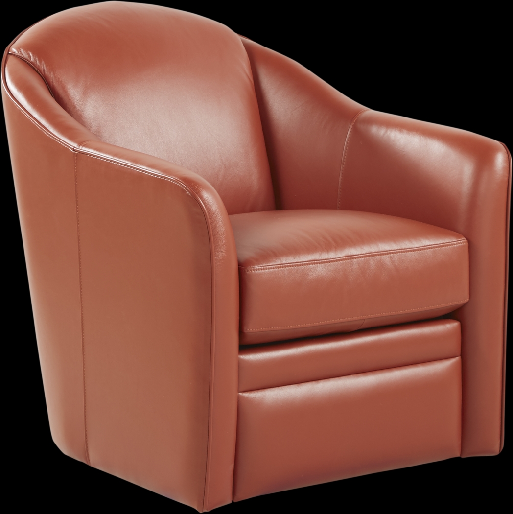 Livorno Papaya Leather 3 Pc Living Room - Thumbnail - Image 4