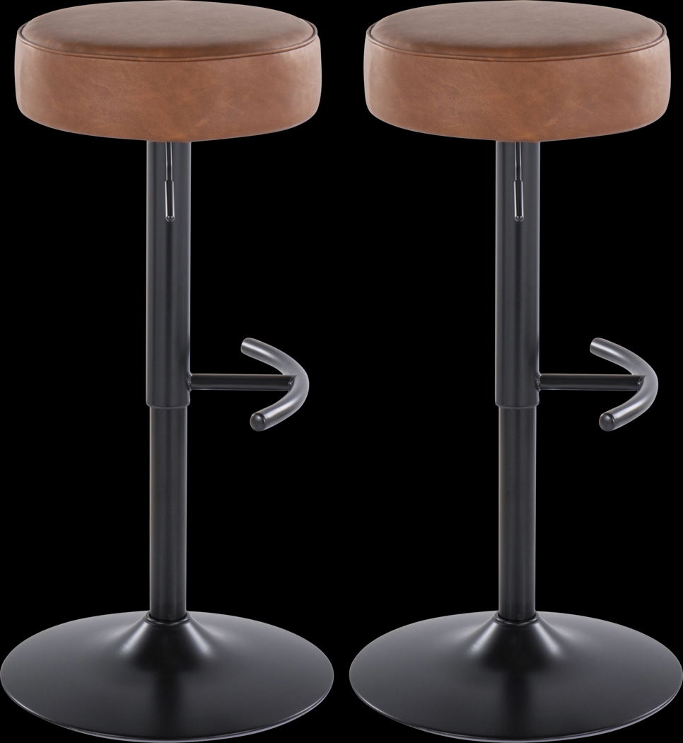 Lizlynn I Camel Adjustable Barstool, Set of 2 - Thumbnail - Image 1