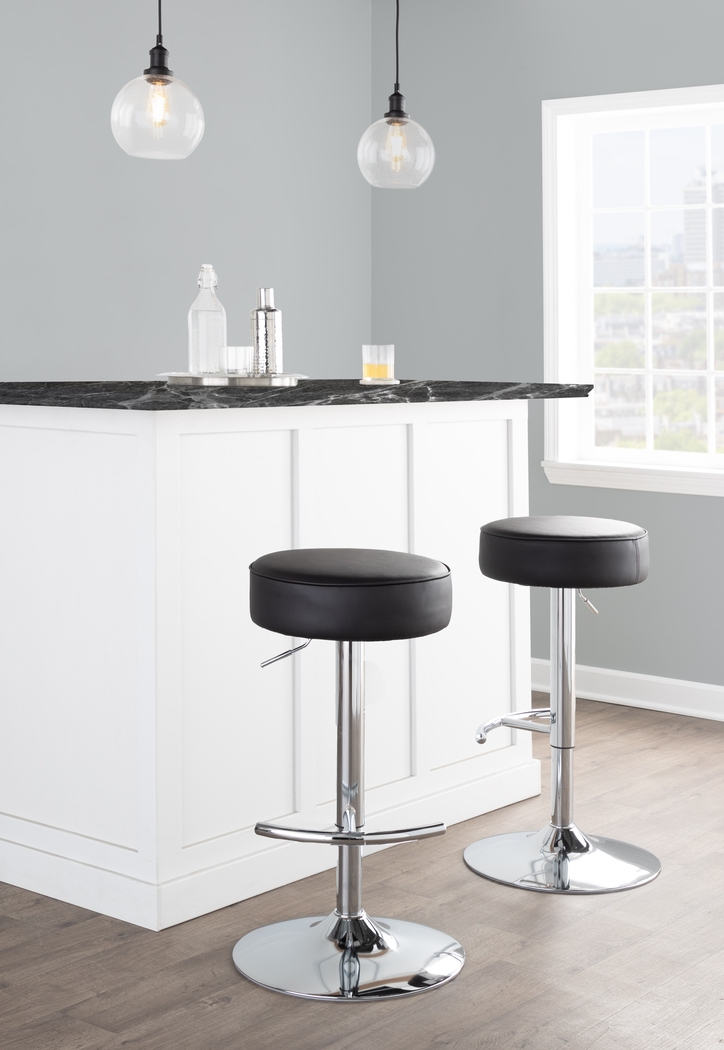 Lizlynn II Black Adjustable Barstool, Set of 2 - Thumbnail - Image 3