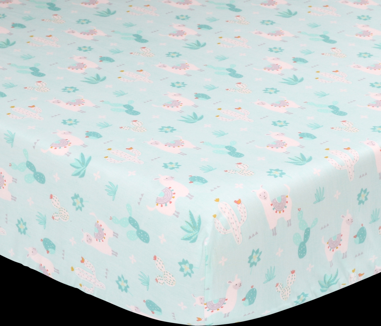 Llama Lullaby Turquoise 3 Pc Baby Bedding Set - Thumbnail - Image 3
