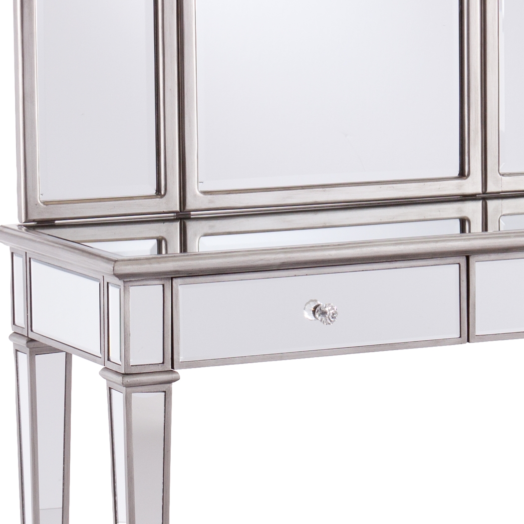 Llanfair Silver Vanity with Mirror 2pc Set - Thumbnail - Image 4