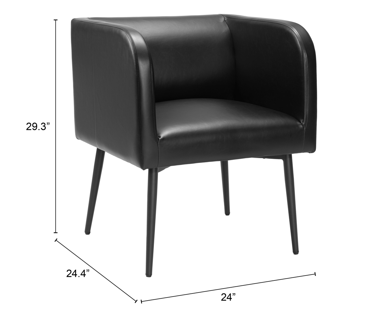 Llano Black Side Chair - Thumbnail - Image 8
