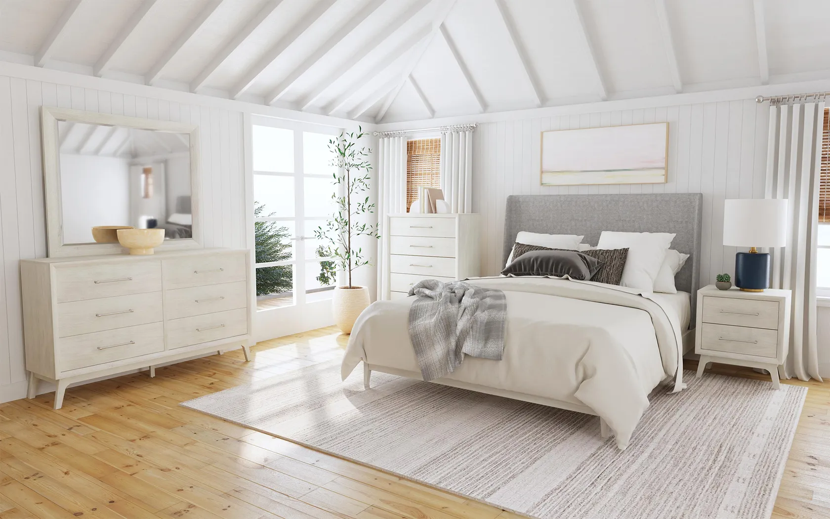 Llorenc Beige Nightstand - Thumbnail - Image 2