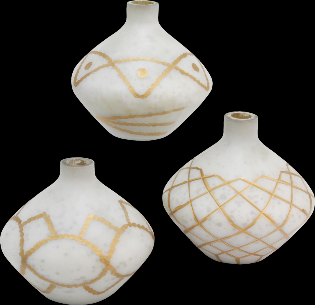 Loane White Vase Set of 3 - Thumbnail - Image 1