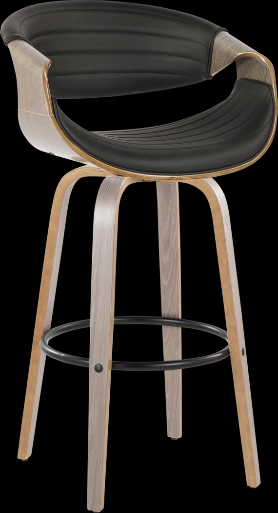 Loblolly I Black Swivel Barstool, Set of 2 - Thumbnail - Image 3