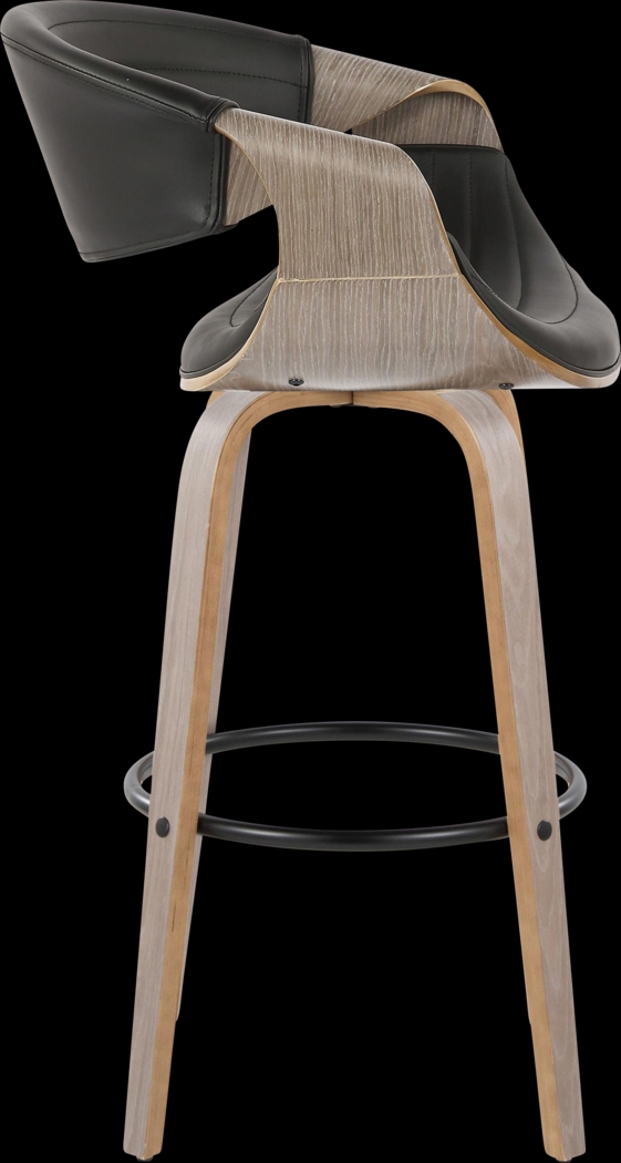 Loblolly I Black Swivel Barstool, Set of 2 - Thumbnail - Image 4