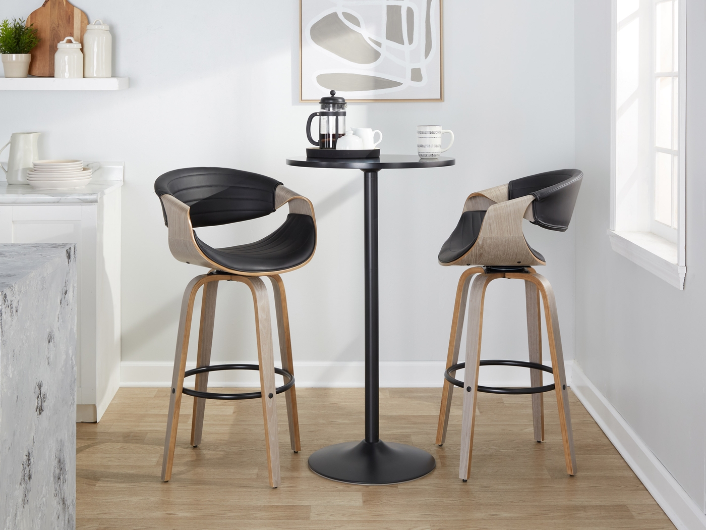 Loblolly I Black Swivel Barstool, Set of 2 - Thumbnail - Image 10