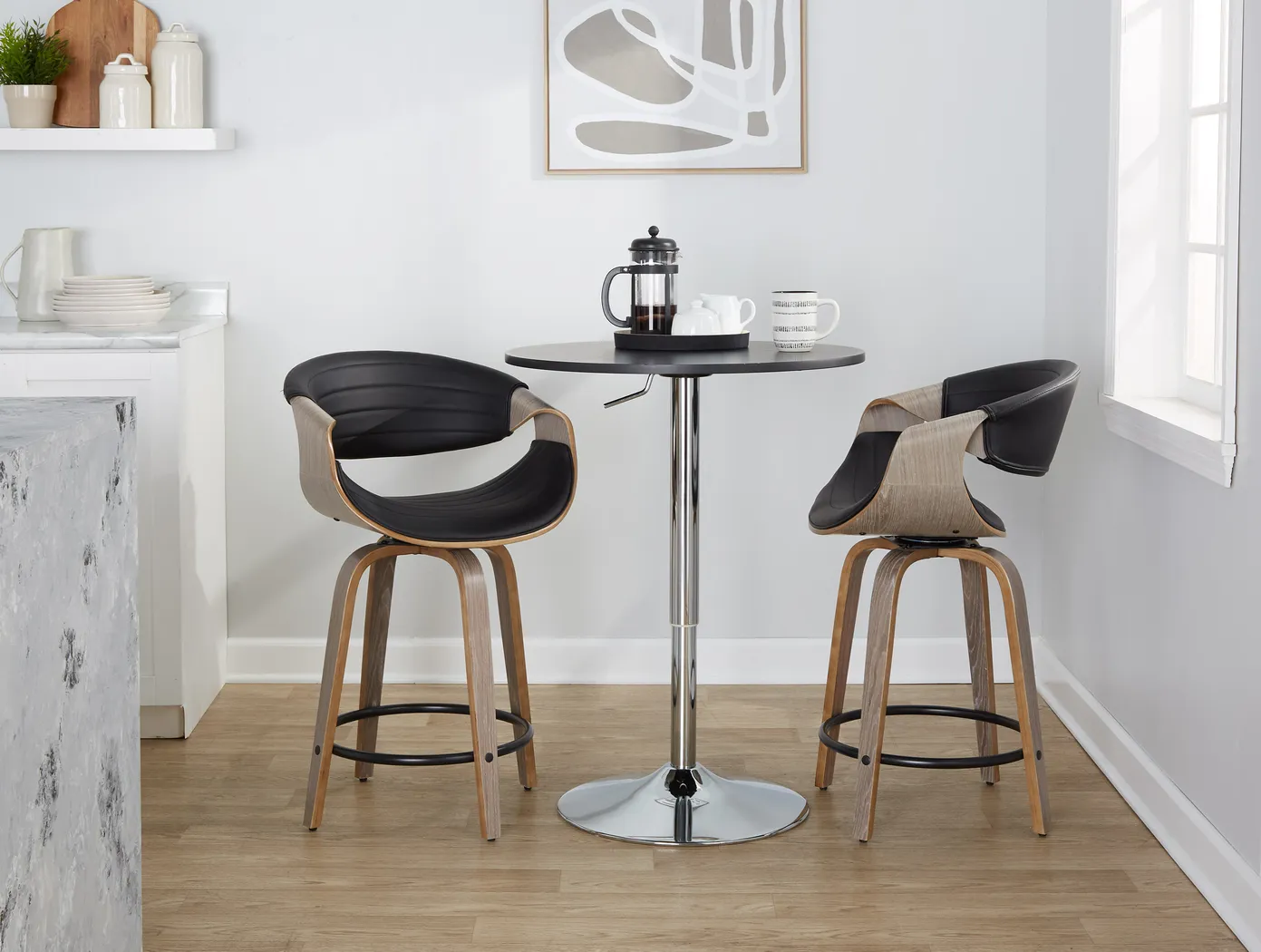 Loblolly I Black Swivel Counter Height Stool, Set of 2 - Thumbnail - Image 11