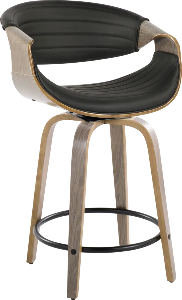 Loblolly I Black Swivel Counter Height Stool, Set of 2 - Thumbnail - Image 3