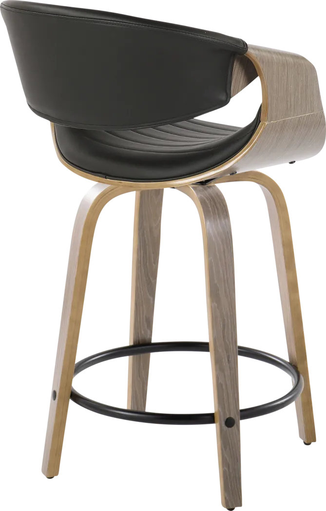 Loblolly I Black Swivel Counter Height Stool, Set of 2 - Thumbnail - Image 4