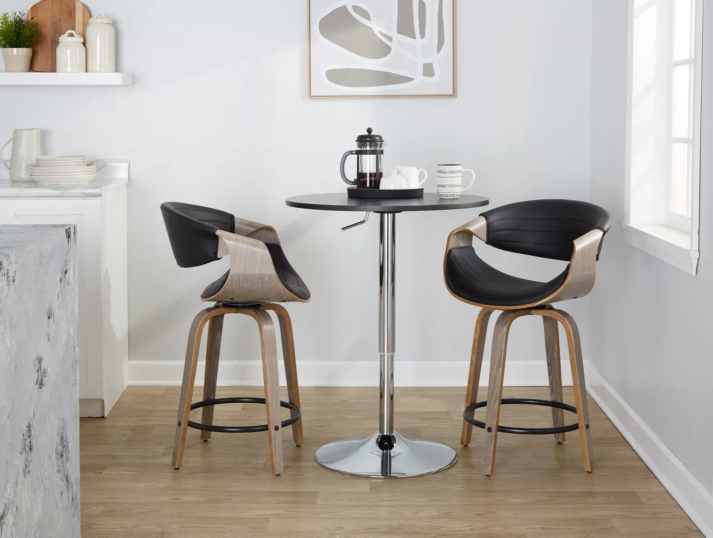 Loblolly I Black Swivel Counter Height Stool, Set of 2 - Thumbnail - Image 10