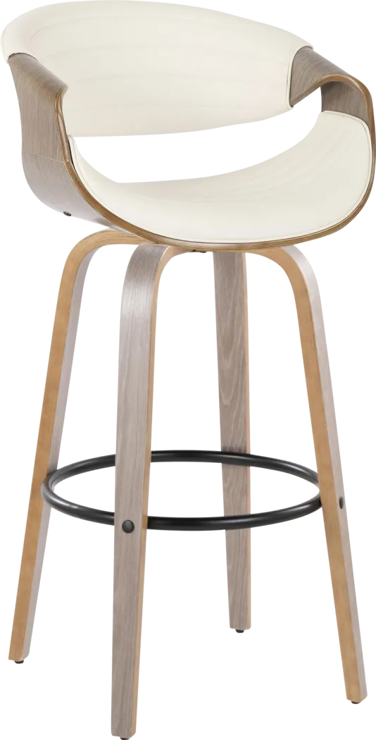 Loblolly I White Swivel Barstool, Set of 2 - Thumbnail - Image 3